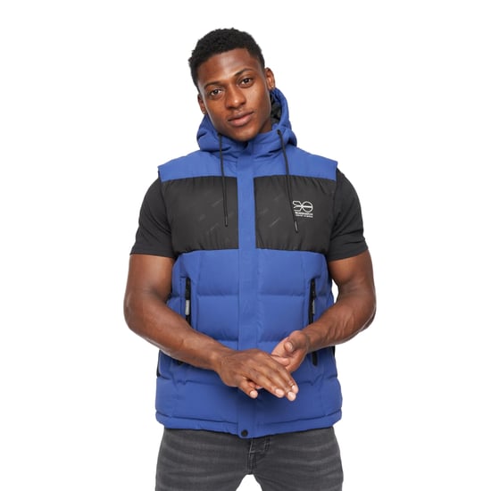 Crosshatch Mens Kremlins Embossed Gilet (Blue) - Image 1