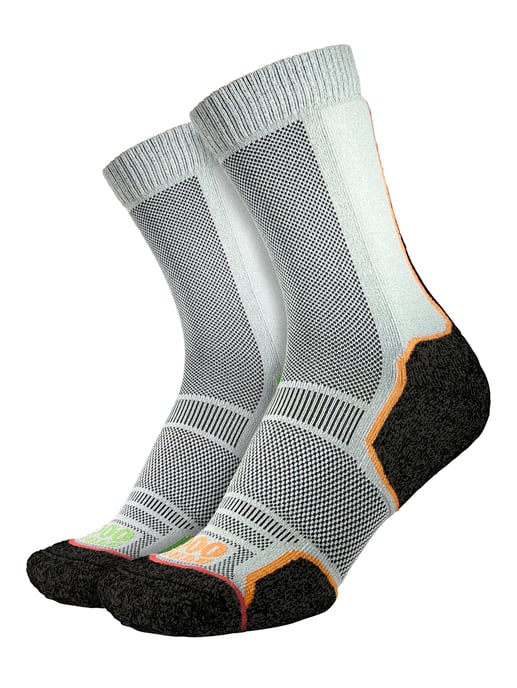 1000 Mile - Pack de 2 Calcetines de Senderismo para Hombre Trek Repreve Single Layer - Negro / Neón - Image 1