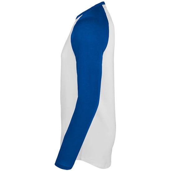 SOLS Mens Funky Contrast Long Sleeve T-Shirt (White/Royal Blue) - Image 3