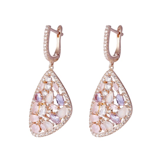 Orphelia 'Desi' Women's 925 Sterling Silver Drop Earrings - Rose ZO-7430 - Image 1