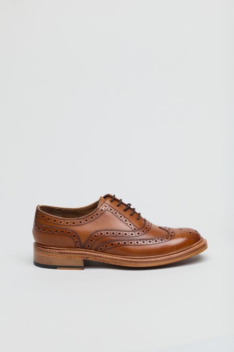 Ben Sherman Sugarman Brogue Leather Men's Tan Lace-Up Shoes - Image 2