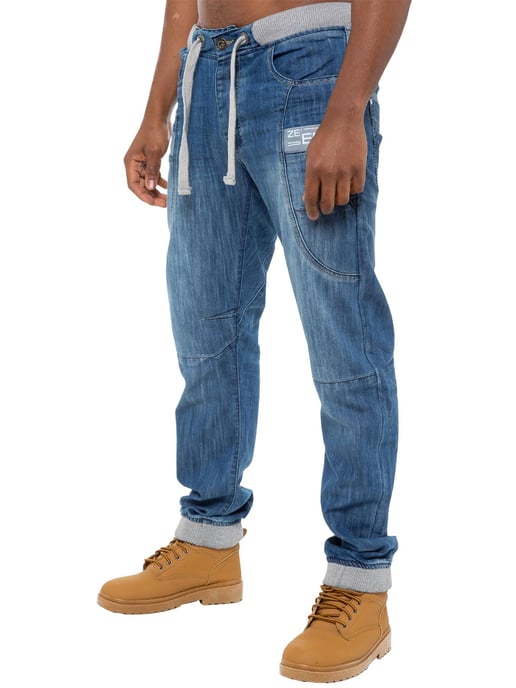 Enzo | Pantalones vaqueros con puños para hombre - Azul - Image 1