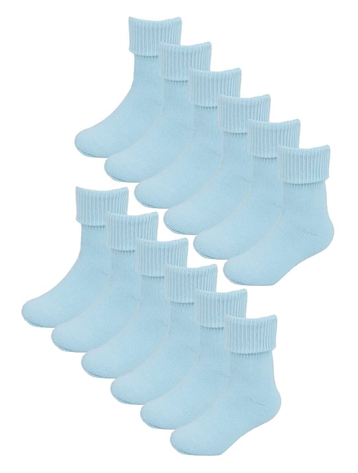 Calcetines de algodón de bebé | Pack de 6 pares | Calcetines divertidos para niño y niña - Azul - Image 1