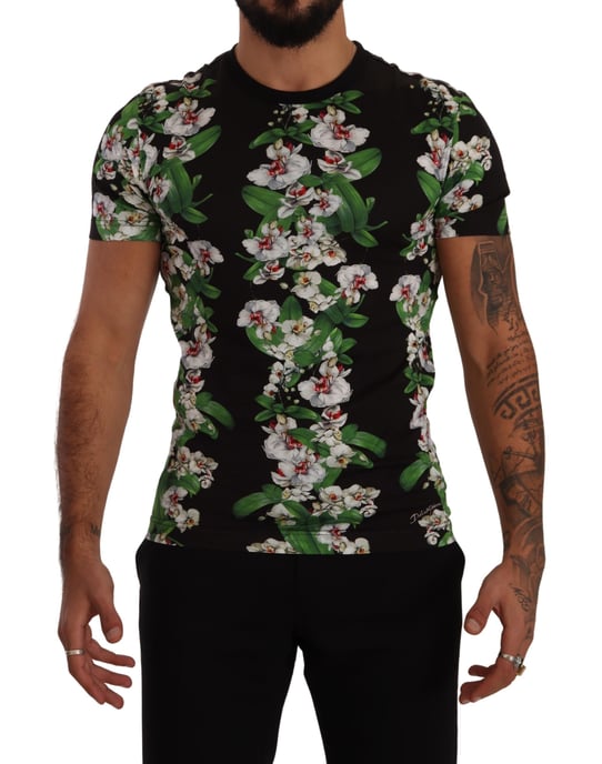 Camiseta de hombre con estampado floral negro de Dolce & Gabbana - Image 1