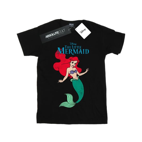 Disney Girls The Little Mermaid Line Ariel Cotton T-Shirt (Black) - Image 1
