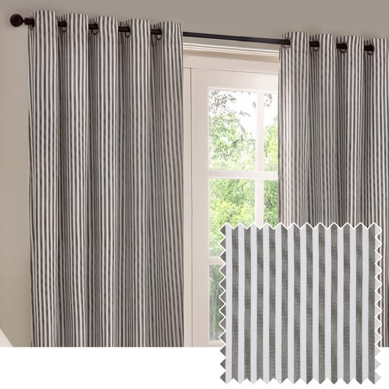 Cortinas de algodón con ojales de rayas Hebden de Yard - Image 1