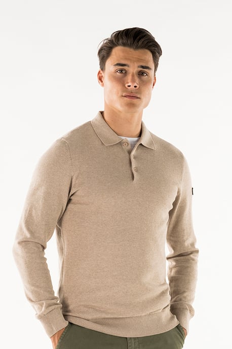 Presly & Sun Sweater Brad Polo de punto de manga larga Beige - Image 2