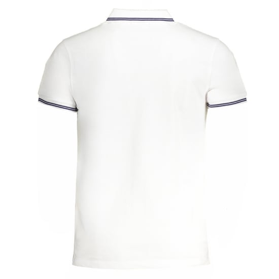 Camiseta Polo Blanca con Logo Azul y Cuello Acentuado de Cavalli Class - Image 2