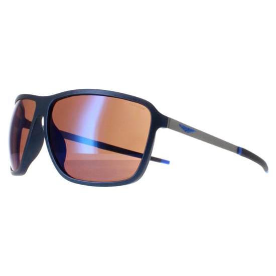 Police Square Mens Semi Matte Ruthenium Blue Brown Mirror Blue SPLL15 Solstice 4
