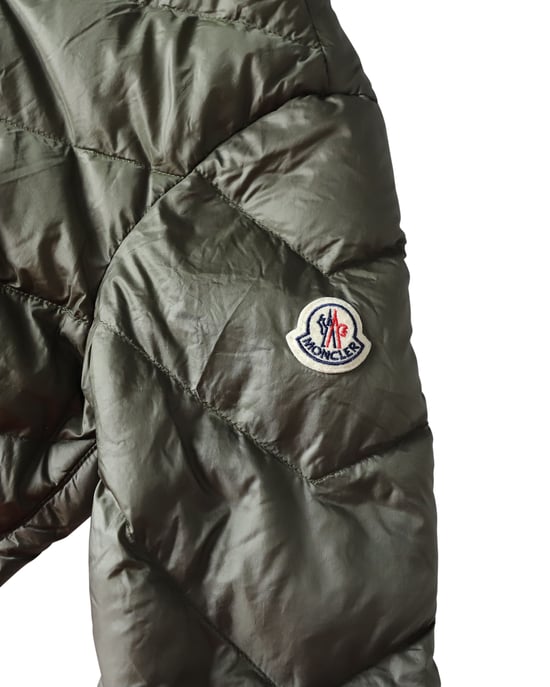 Moncler Quilted Puffer Jacket in Olive Polyamide - Image 6