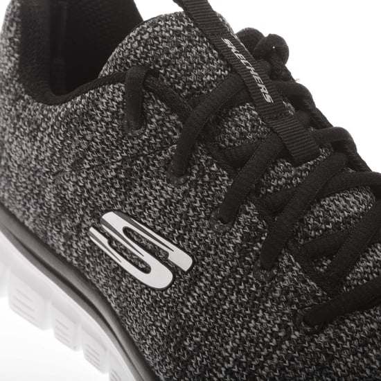 Women's Skechers Graceful - Twisted Fortune Trainers in Black-White