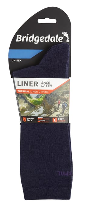 Bridgedale - Pack de 2 Calcetines de bota de capa base - Azul marino - Image 2
