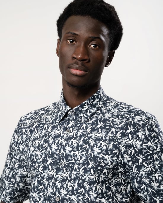 Ted Baker Tavaro Mens Short Sleeve Abstract Floral Print Shirt