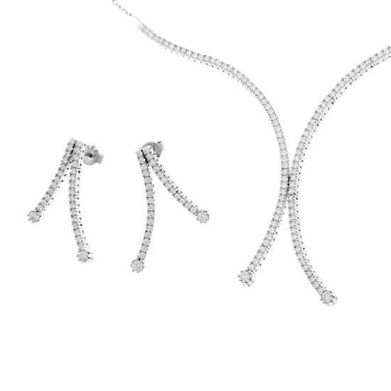 Orphelia Women's 925 Sterling Silver Set: Necklace + Earrings - Silver SET-066 - Image 2