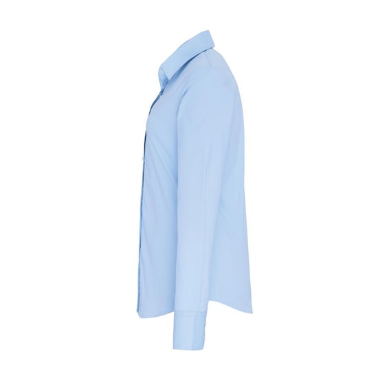 Premier Womens/Ladies Poplin Stretch Long-Sleeved Shirt (Pale Blue)