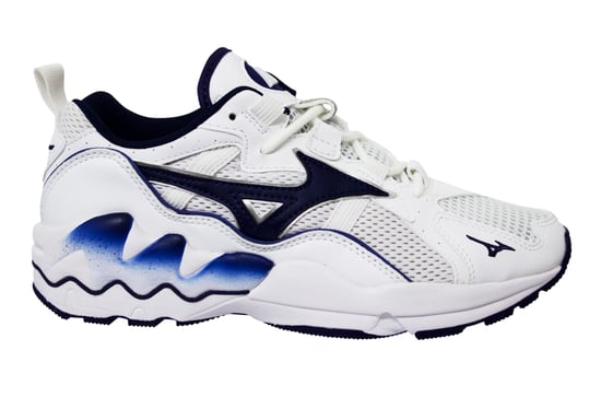 Mizuno Sport Style Wave Rider 1 White/Blue Trainers - Mens