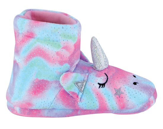 Kids 3D Pink Unicorn Slipper Boots | Rainbow Novelty Booties for Girls - Pink - Image 2