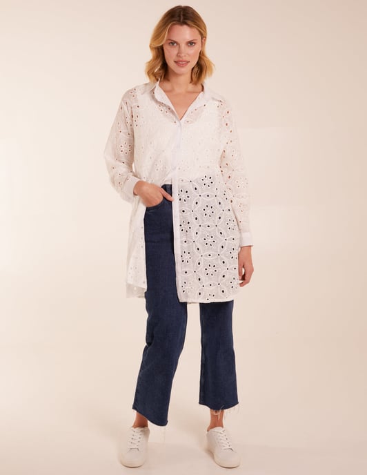 Crochet Detailed Long Sleeve Shirt