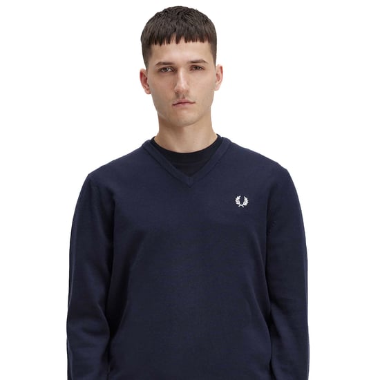 Fredperry Fp Classic V Neck Jumper Blue Sweater
