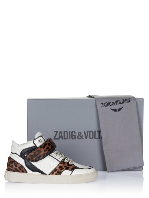 Zapatilla Zadig Voltaire Mid Flash de piel de vaca estampada - Image 4
