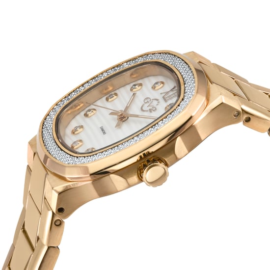 GV2 Potente Lady White MOP dial, 316L Stainless Steel IPRG Diamond Bracelet  Swiss Quartz  Watch