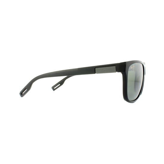 Maui Jim Square Unisex Gloss Black Neutral Grey Sunglasses - Image 4