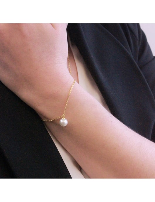 Pulsera de Perlas de Cristal - Oro y Cristal - Image 2