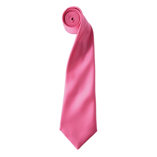 Premier Mens Plain Satin Tie (Narrow Blade) (Fuchsia) - Image 1