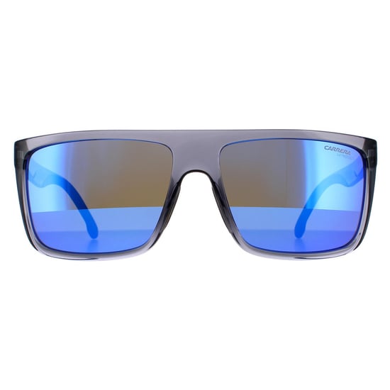 Gafas de sol Carrera Rectangle para hombre en gris y azul con espejo - Image 1