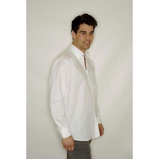 Russell Collection Mens Long Sleeve Easy Care Oxford Shirt (White) - Image 4