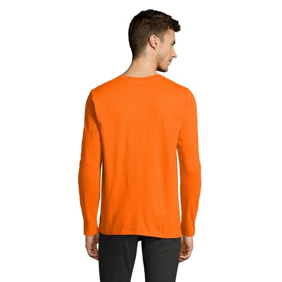 SOLS Mens Imperial Cotton Long-Sleeved T-Shirt (Orange) - Image 2