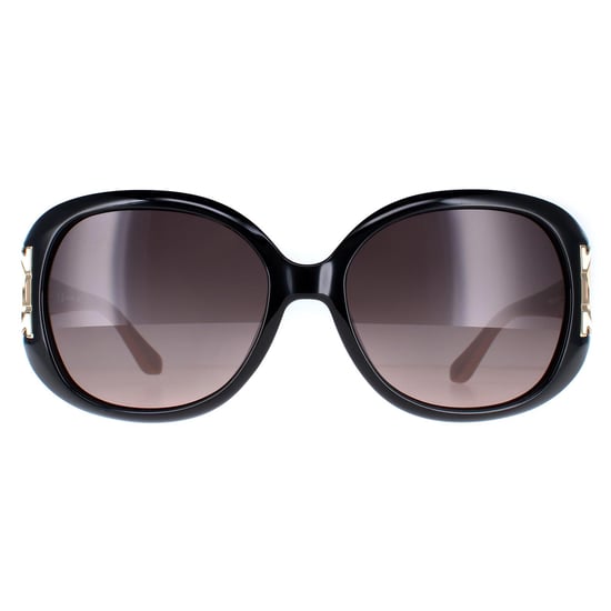 Salvatore Ferragamo Oval Womens Black Taupe Brown Gradient SF668