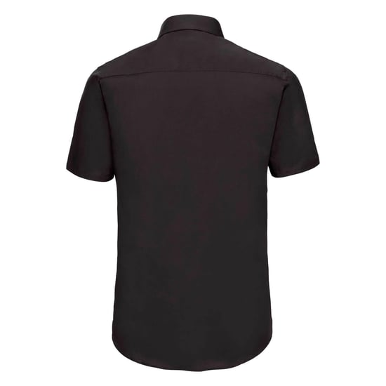 Russell Collection Mens Short Sleeve Easy Care Fitted Shirt (Black) - Image 2