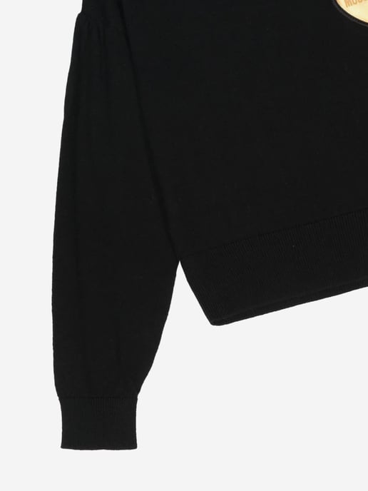Moschino Girls Bear Heart Logo Jumper in Black - Image 4