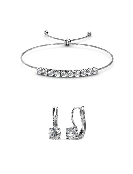 Conjunto Mia Cristal Redondo - Plata y Cristal - Image 1