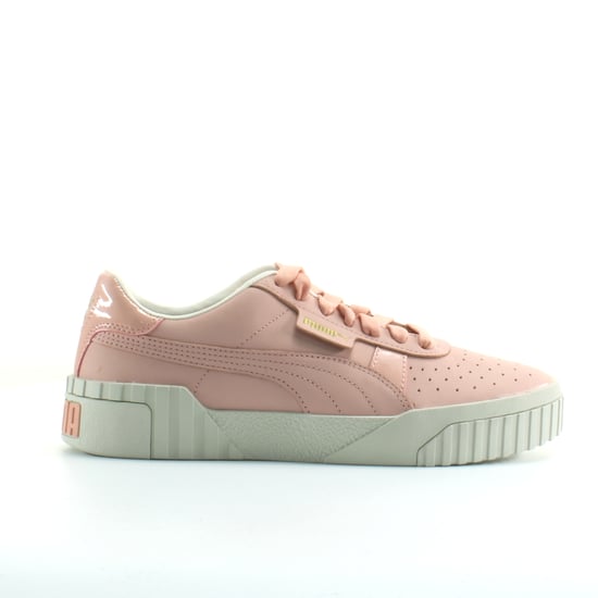 Puma Cali Pink Nubuck Leather Womens Lace Up Trainers 369161 01