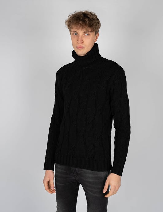 Xagon Man Suéter Turtleneck del hombre negro - Image 3