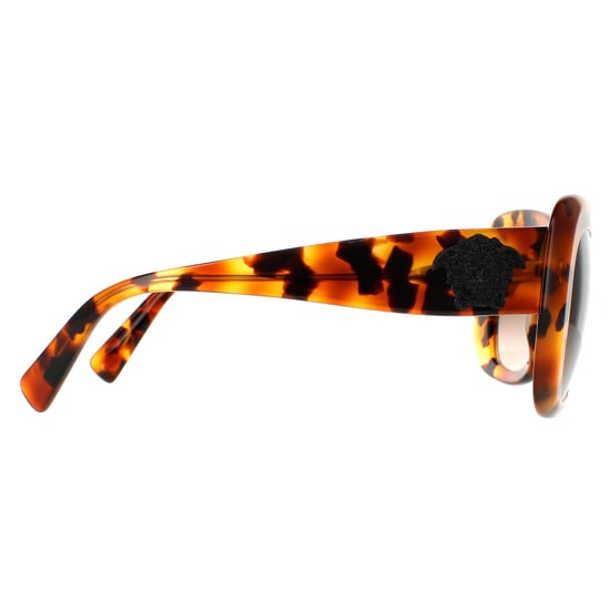 Gafas de sol gradientes en marrón claro habana para mujer Versace Rectangulares - Image 4