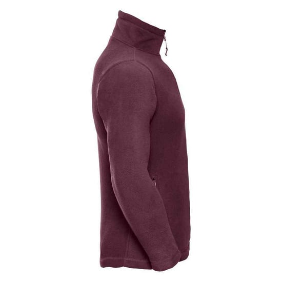 Russell Mens Quarter Zip Outdoor Fleece Top (Burgundy) - Image 3
