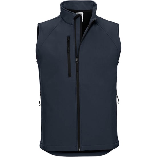 Russell Mens 3 Layer Soft Shell Gilet Jacket (French Navy) - Image 1