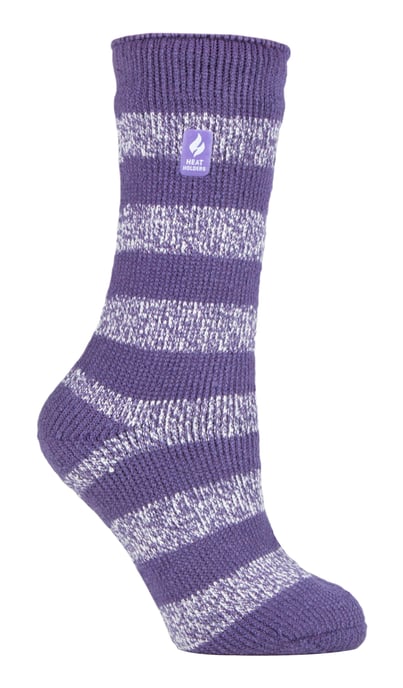 Calentadores - Calcetines Térmicos de Invierno para Mujer | Calcetines de Interior y Exterior | Suaves y esponjosos | Regalos para Mujer - Morado Mora / Blanco (Tuscuny) - Image 1