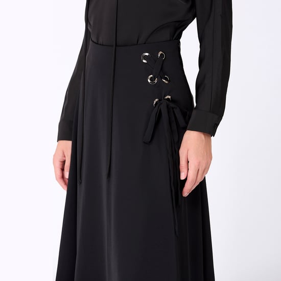 Lacing on side trapeze midi skirt - Image 3