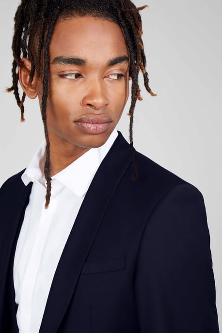 Ellroy Skinny Fit Dark Navy Wool Jacket