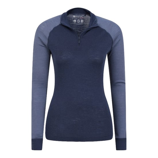 Mountain Warehouse Womens/Ladies Merino Wool Zip Neck Thermal Top (Navy) - Image 3