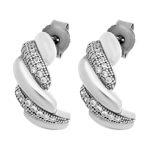 Orphelia 'Sabrina' Women's 925 Sterling Silver Stud Earrings - Silver ZO-7348 - Image 4
