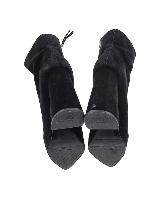 Proenza Schouler Block Heel Platform Boots in Black Suede - Image 6