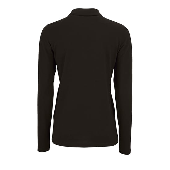 SOLS Womens/Ladies Perfect Long Sleeve Pique Polo Shirt (Black) - Image 2