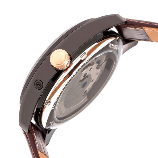 Reloj automático Heritor Sebastian semiesqueleto con correa de cuero - Image 3