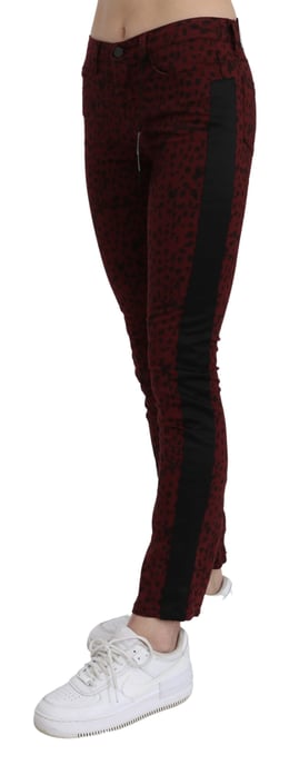 Jeans de algodón de corte ajustado de cintura media color rojo oscuro para mujer de Costume National - Image 3