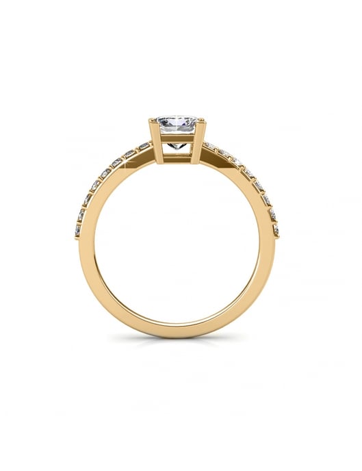 Anillo Cuadrado Simple - Oro y Cristal - Image 5